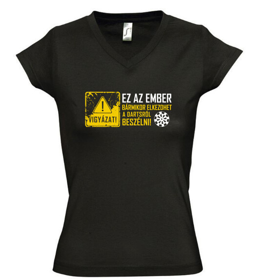 Női V nyakú póló