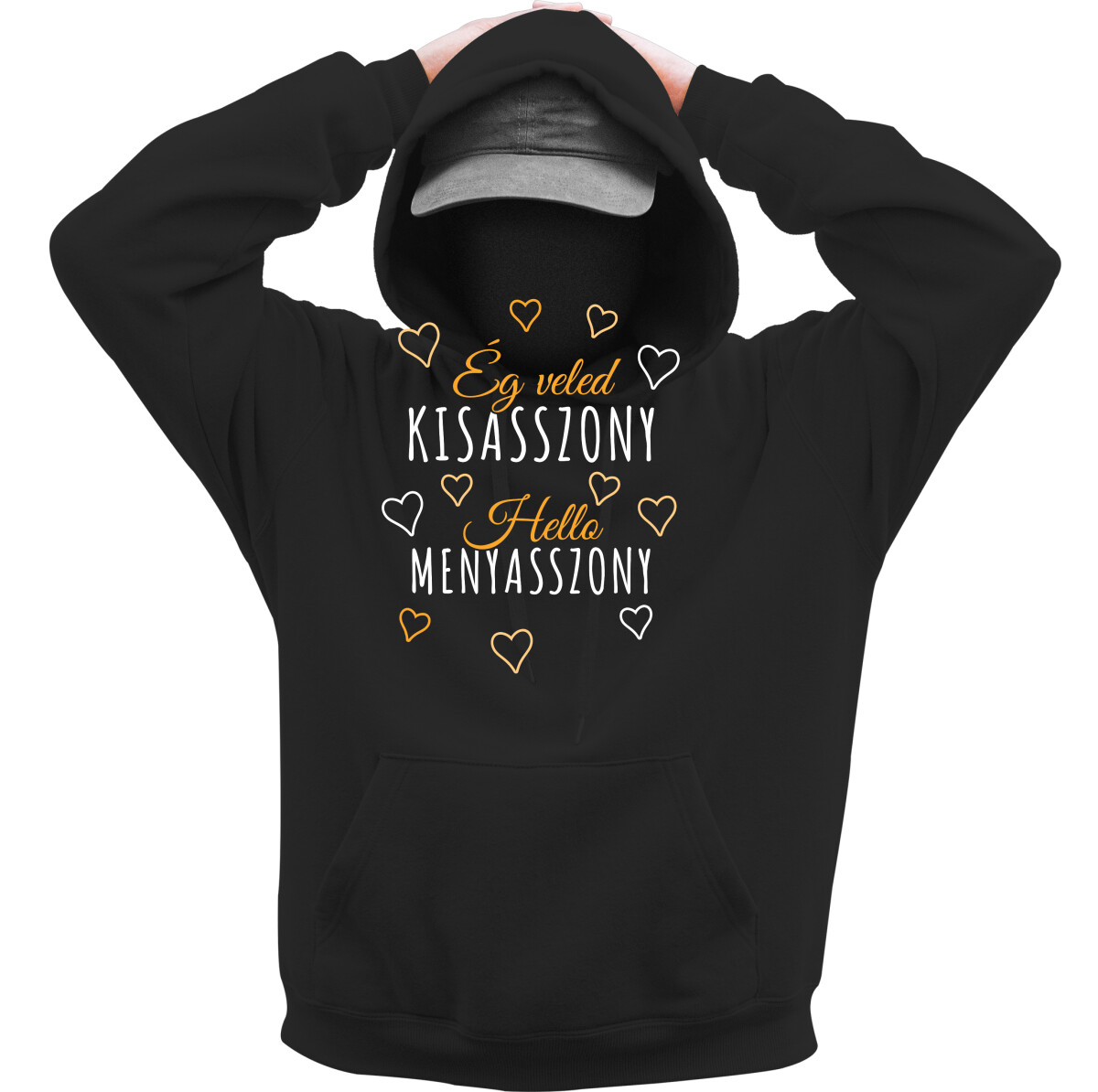 Kapucnis belebújós pulóver