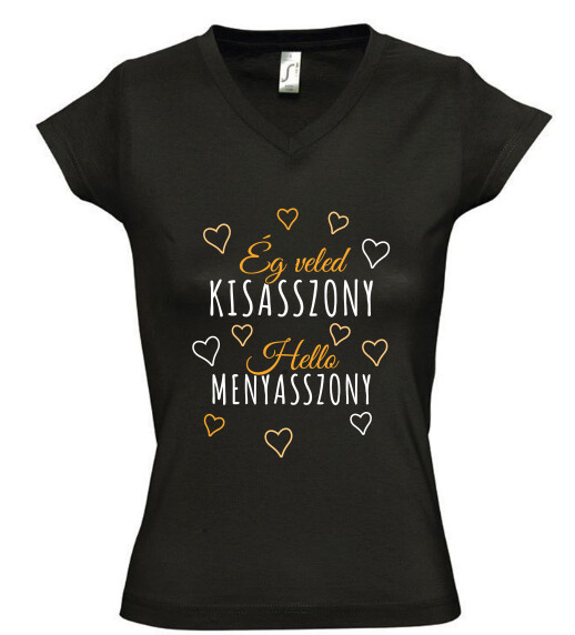 Női V nyakú póló