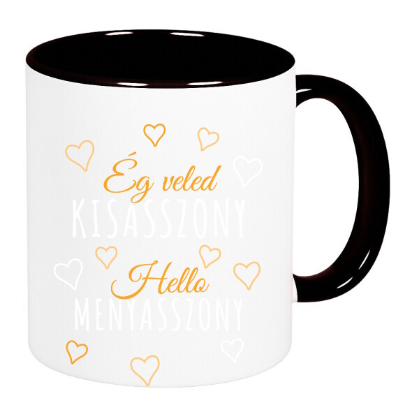 Színes fülű és belsejű bögre