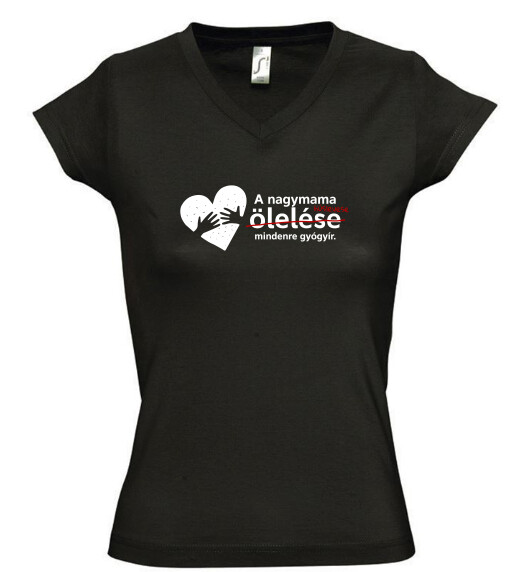 Női V nyakú póló