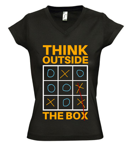 Női V nyakú póló