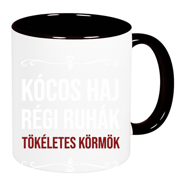 Színes fülű és belsejű bögre