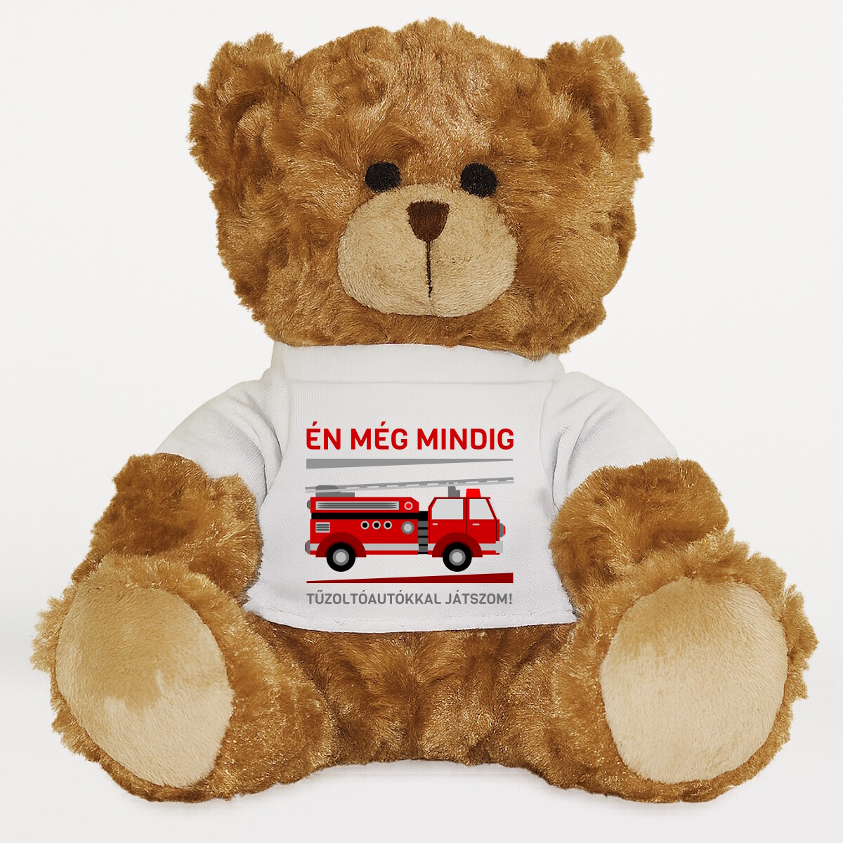 Plüssmaci egyedi pólóval