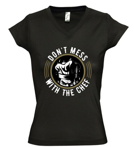 Női V nyakú póló