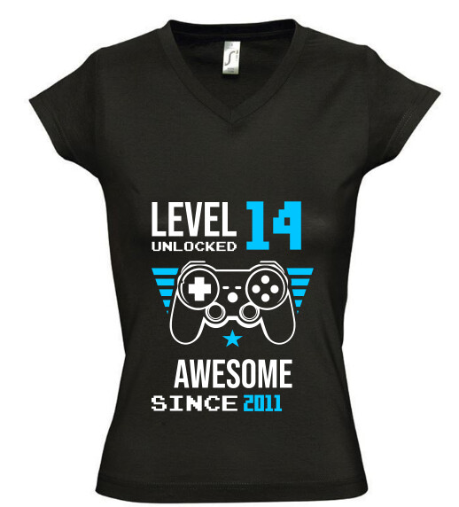 Női V nyakú póló