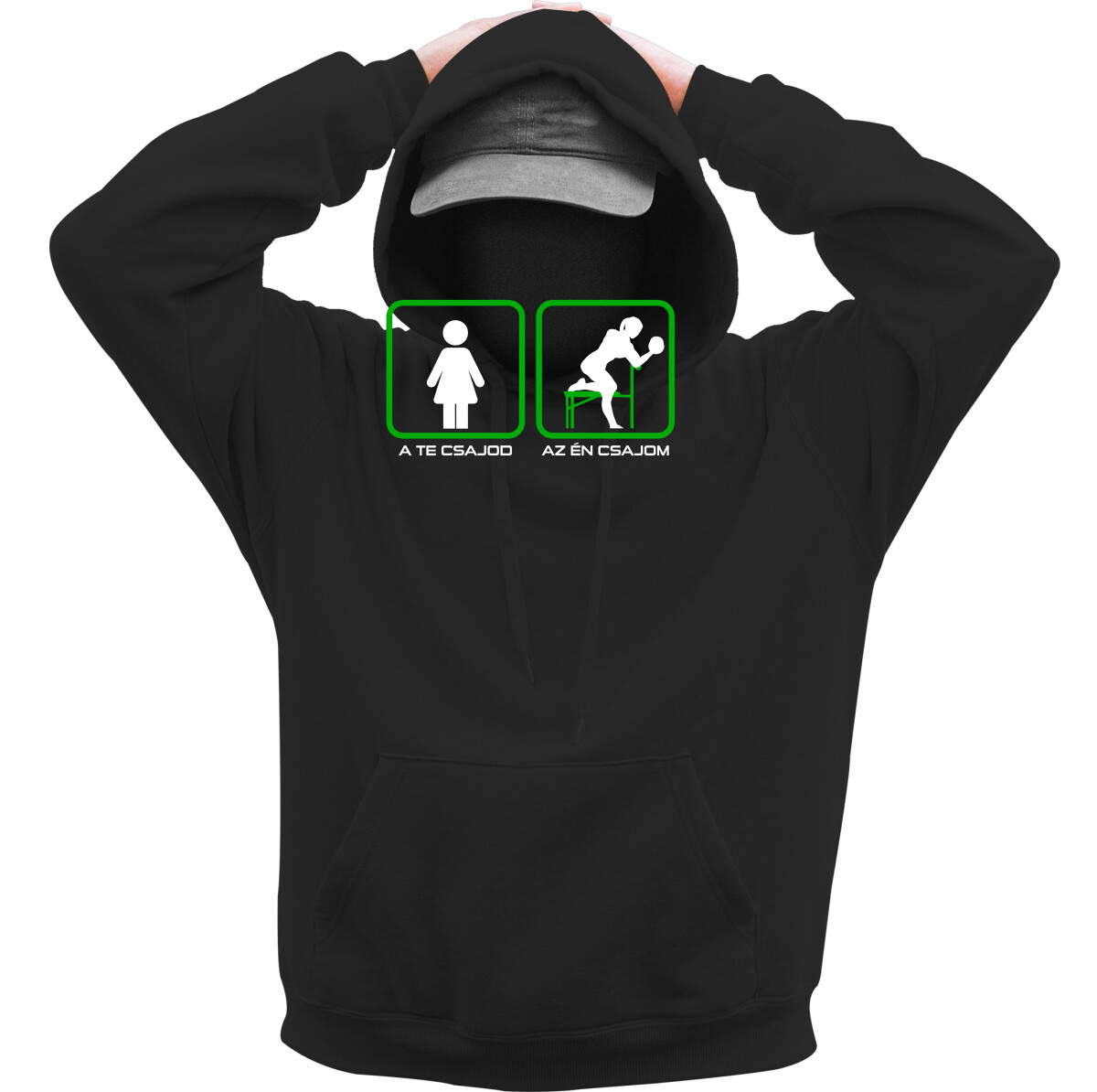 Kapucnis belebújós pulóver