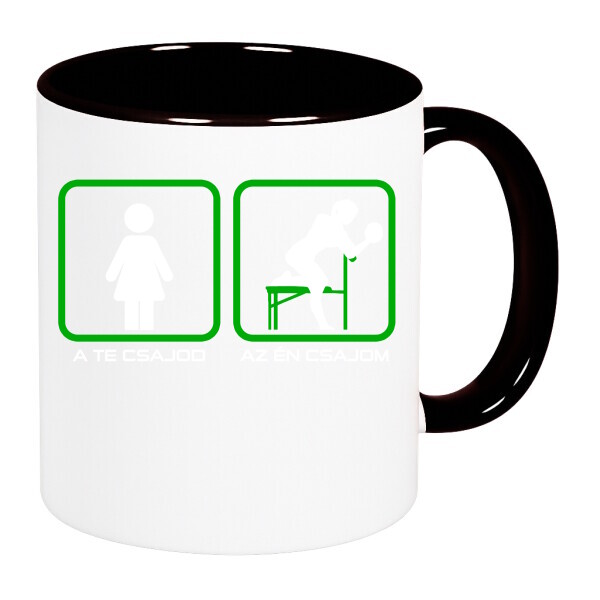 Színes fülű és belsejű bögre