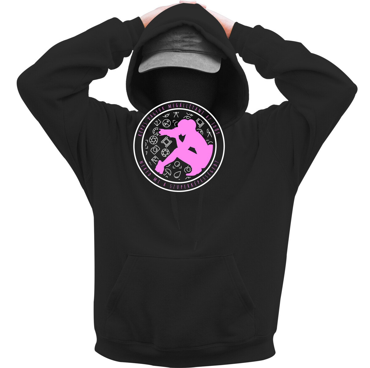 Kapucnis belebújós pulóver