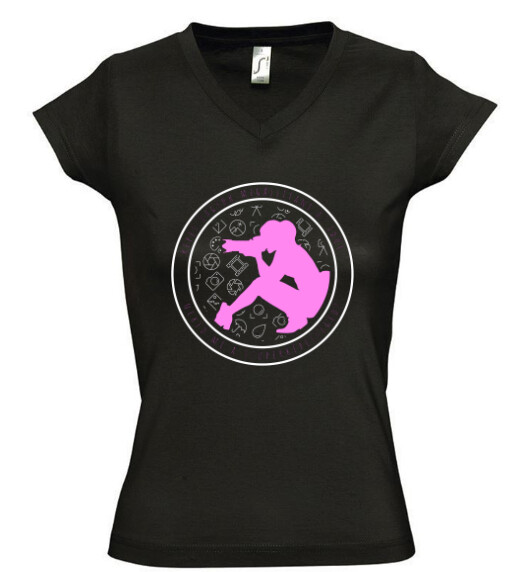 Női V nyakú póló