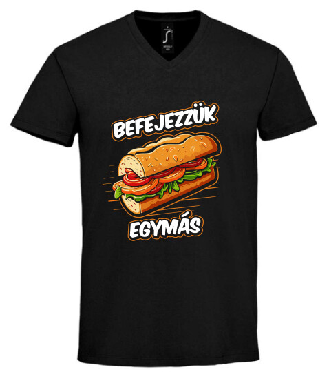 Unisex V nyakú póló