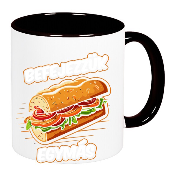 Színes fülű és belsejű bögre