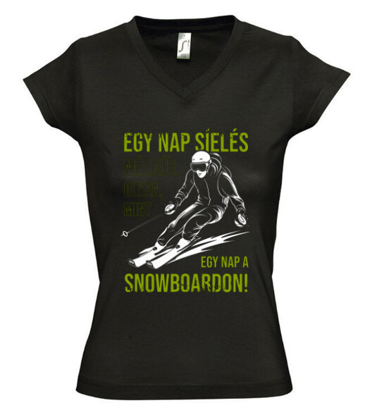 Női V nyakú póló