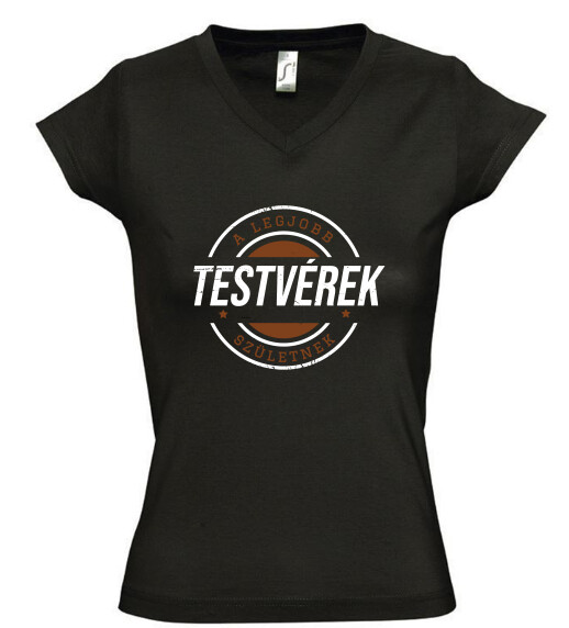 Női V nyakú póló