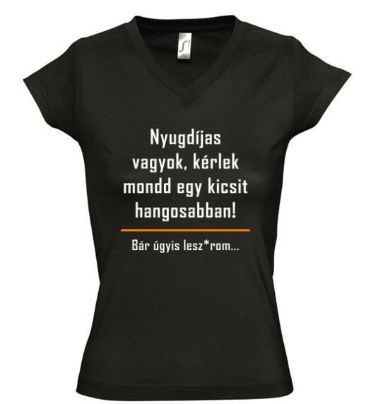 Női V nyakú póló