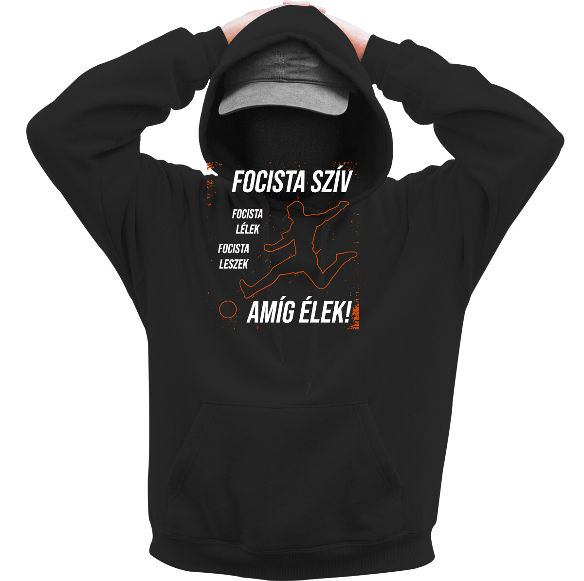 Kapucnis belebújós pulóver