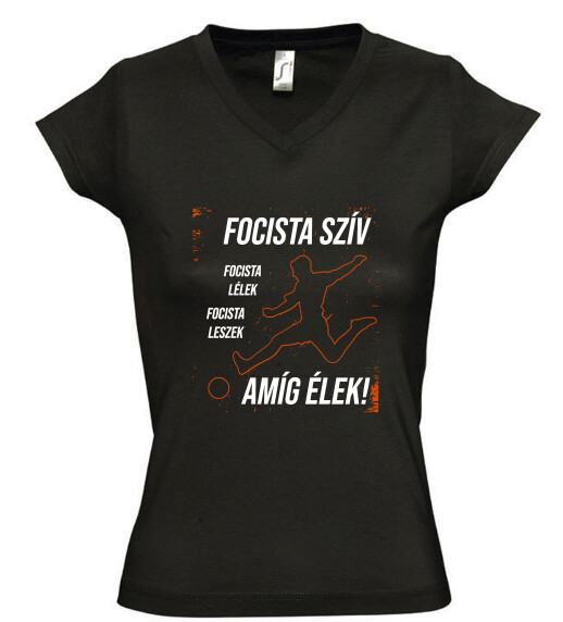 Női V nyakú póló