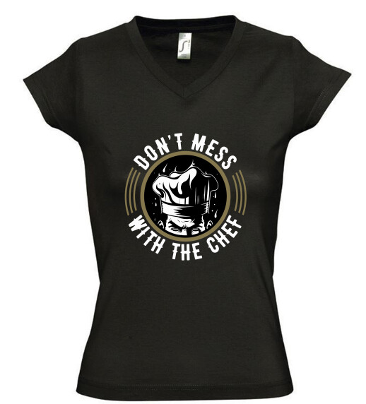 Női V nyakú póló