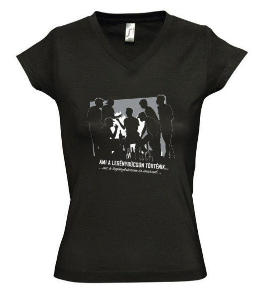 Női V nyakú póló