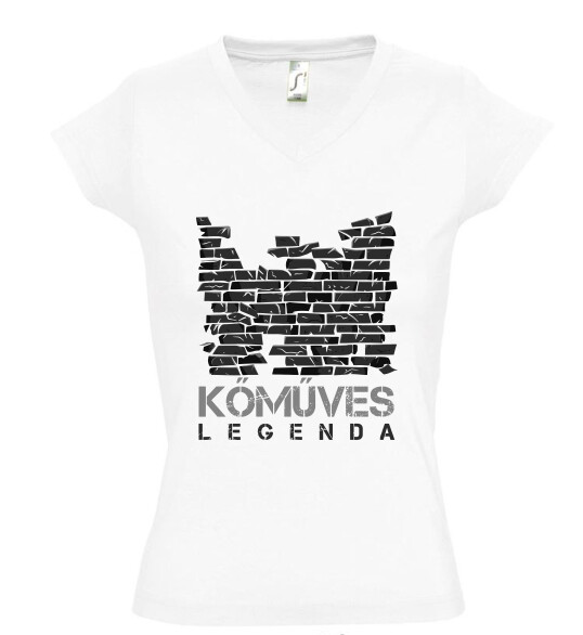 Női V nyakú póló