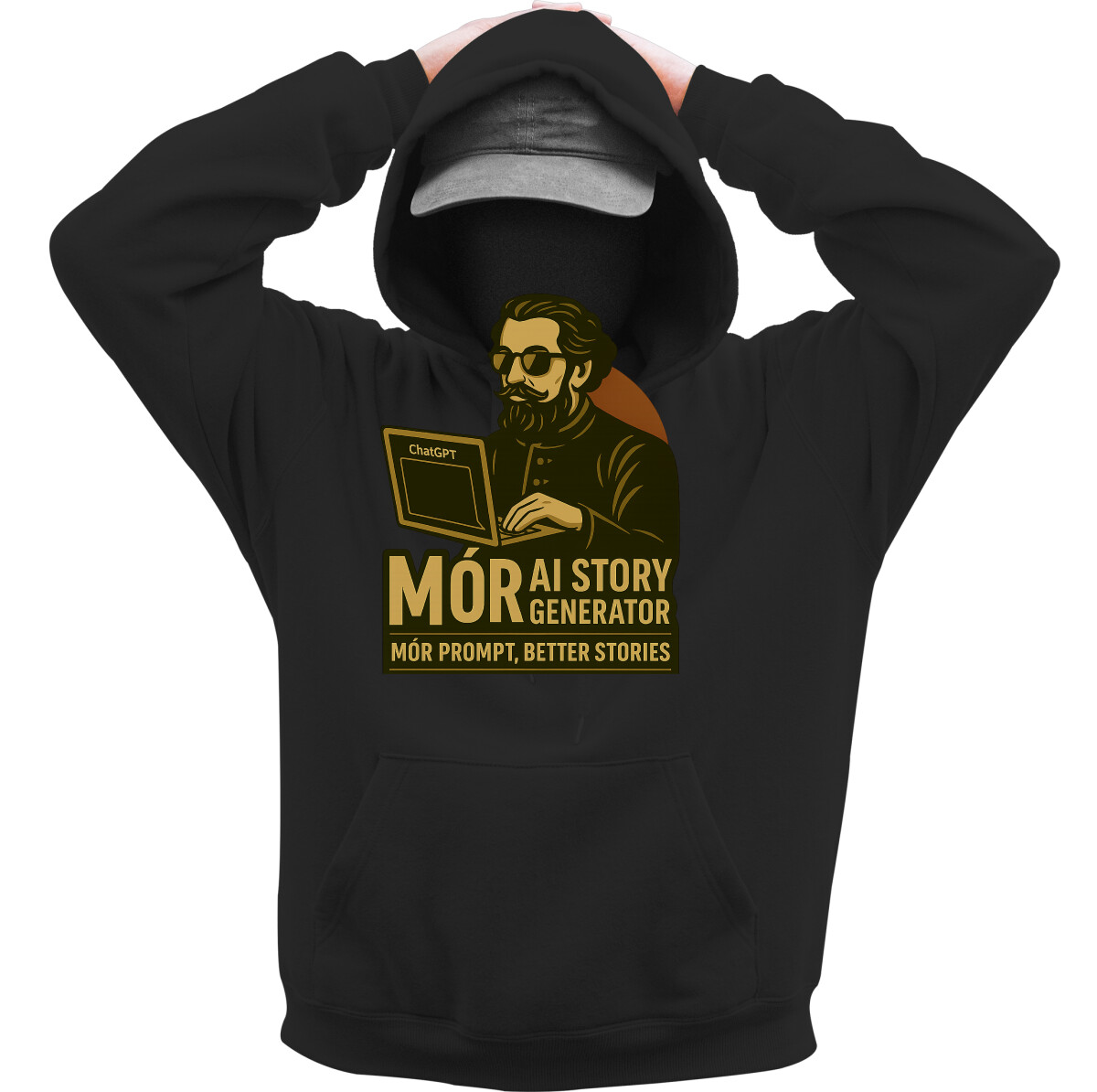 Kapucnis belebújós pulóver