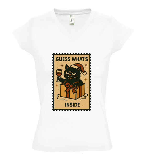 Női V nyakú póló