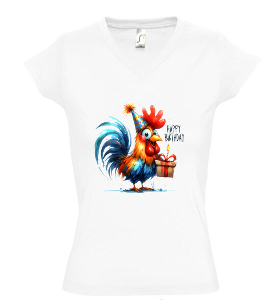 Női V nyakú póló