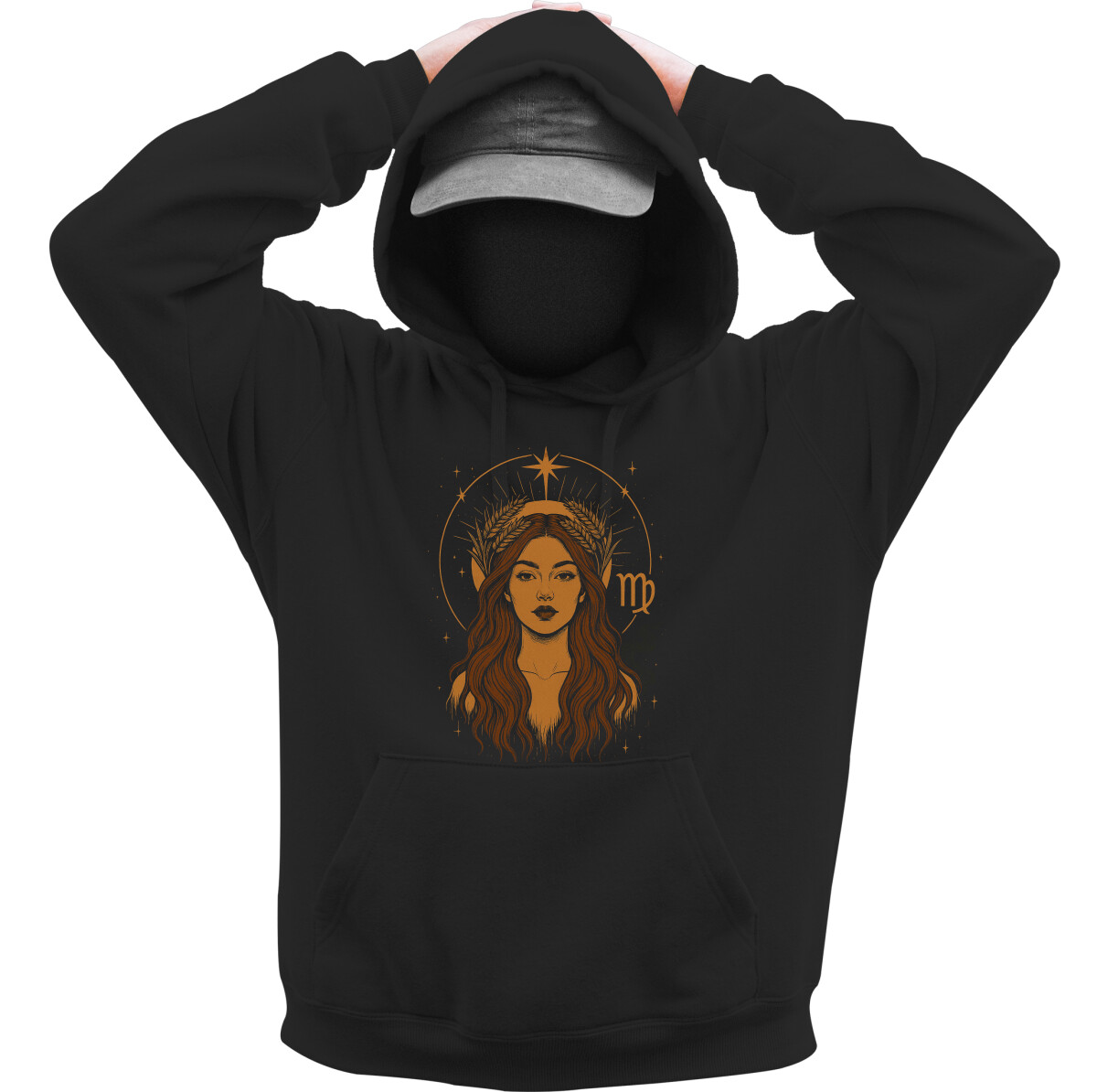 Kapucnis belebújós pulóver