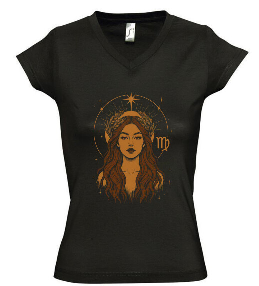 Női V nyakú póló