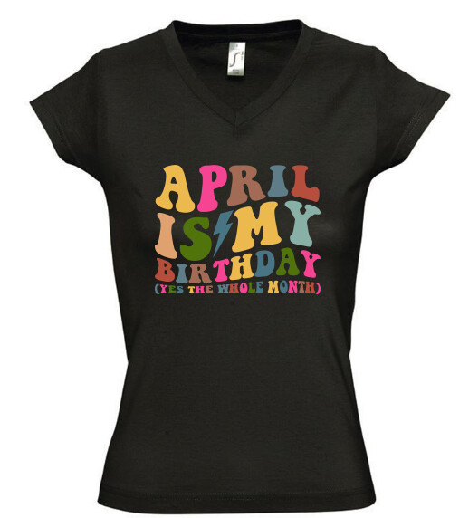 Női V nyakú póló