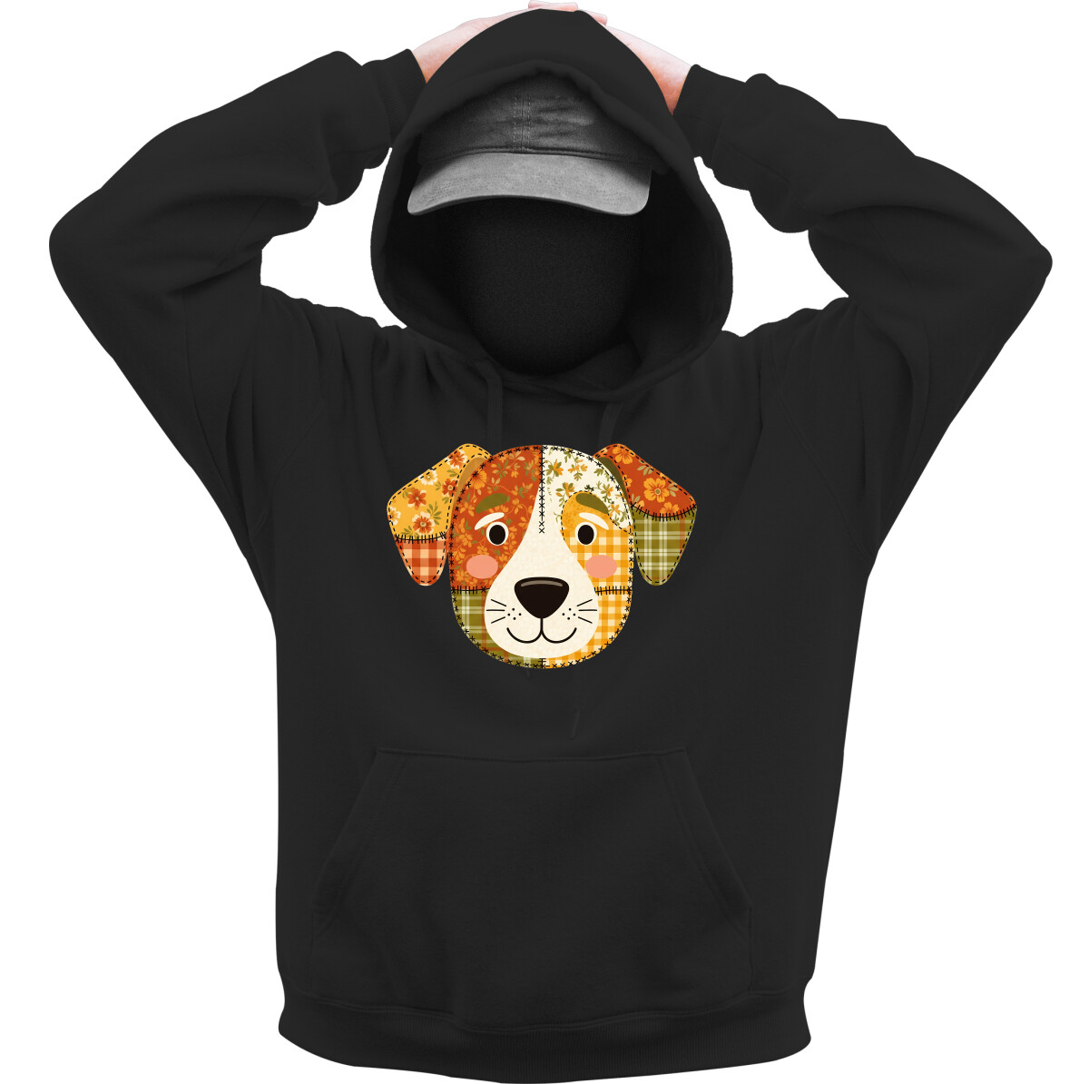 Kapucnis belebújós pulóver