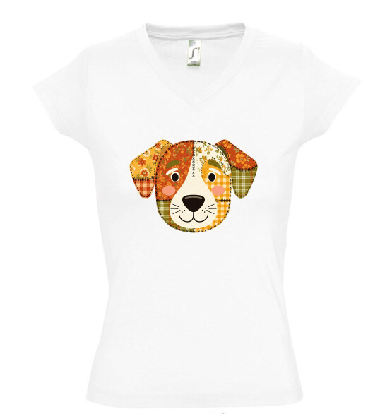 Női V nyakú póló