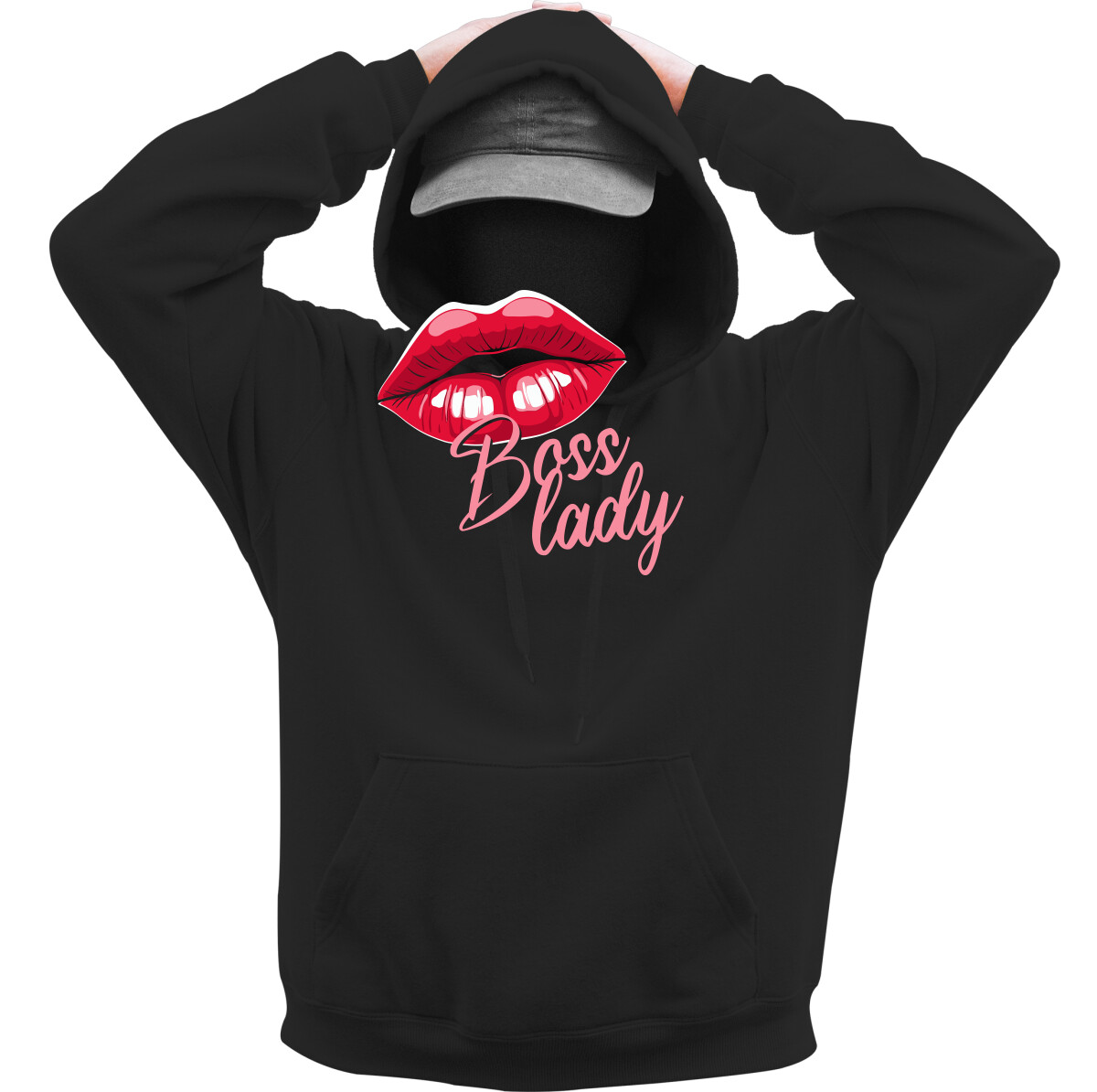 Kapucnis belebújós pulóver