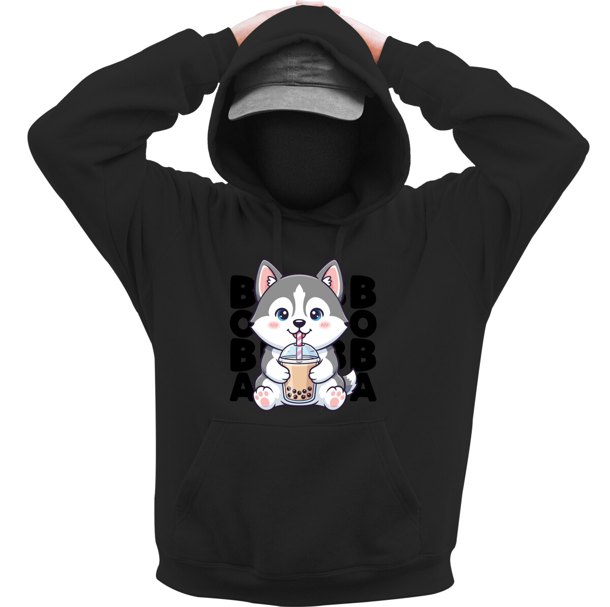 Kapucnis belebújós pulóver