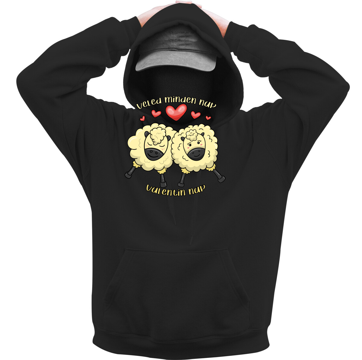 Kapucnis belebújós pulóver