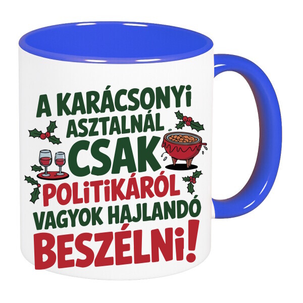 Színes fülű és belsejű bögre