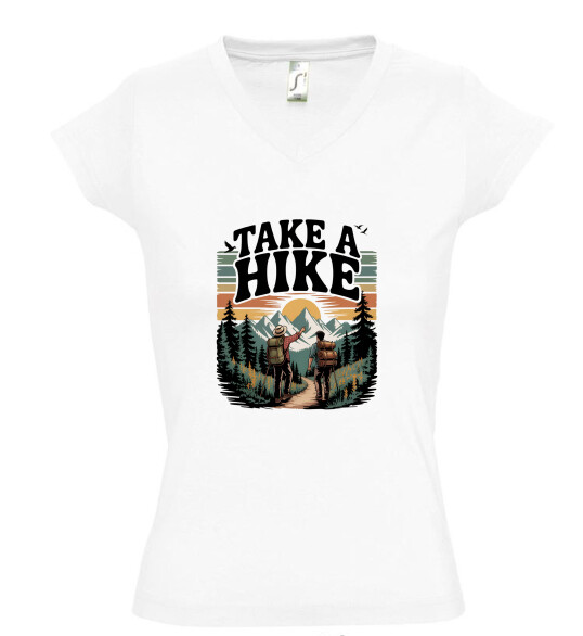 Női V nyakú póló