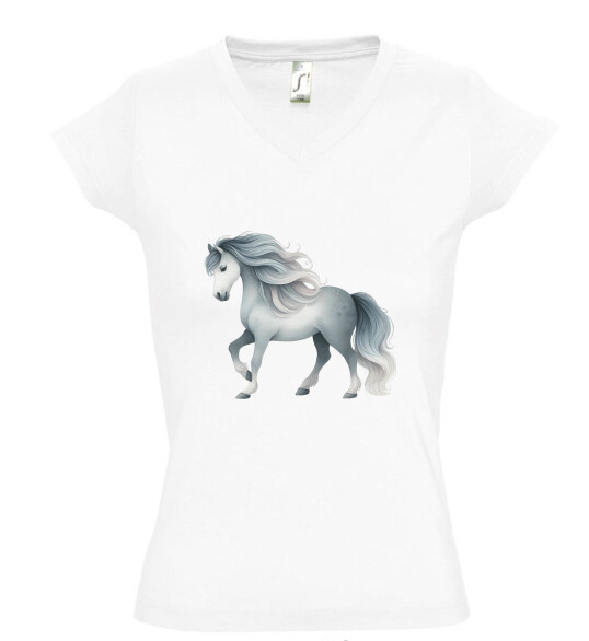 Női V nyakú póló