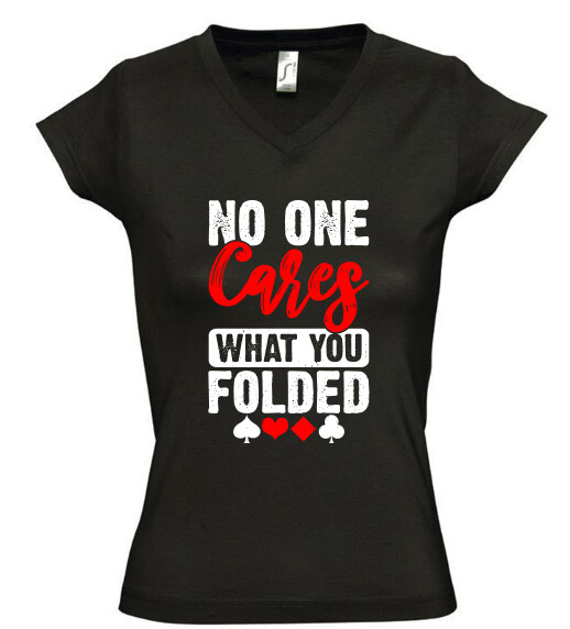 Női V nyakú póló