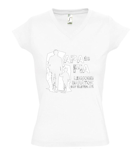 Női V nyakú póló