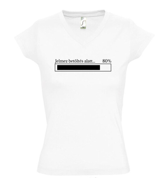 Női V nyakú póló