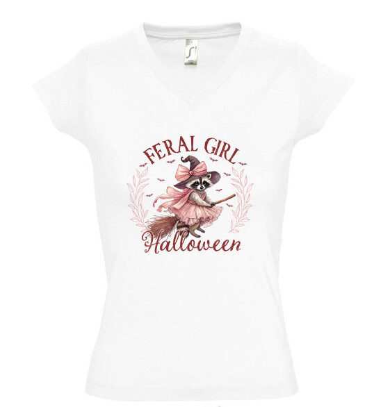 Női V nyakú póló