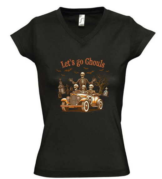 Női V nyakú póló