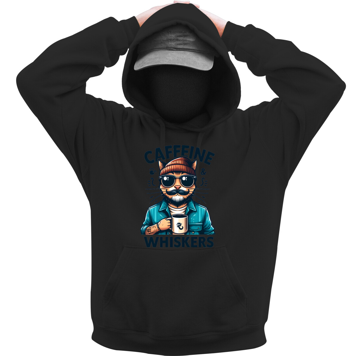 Kapucnis belebújós pulóver