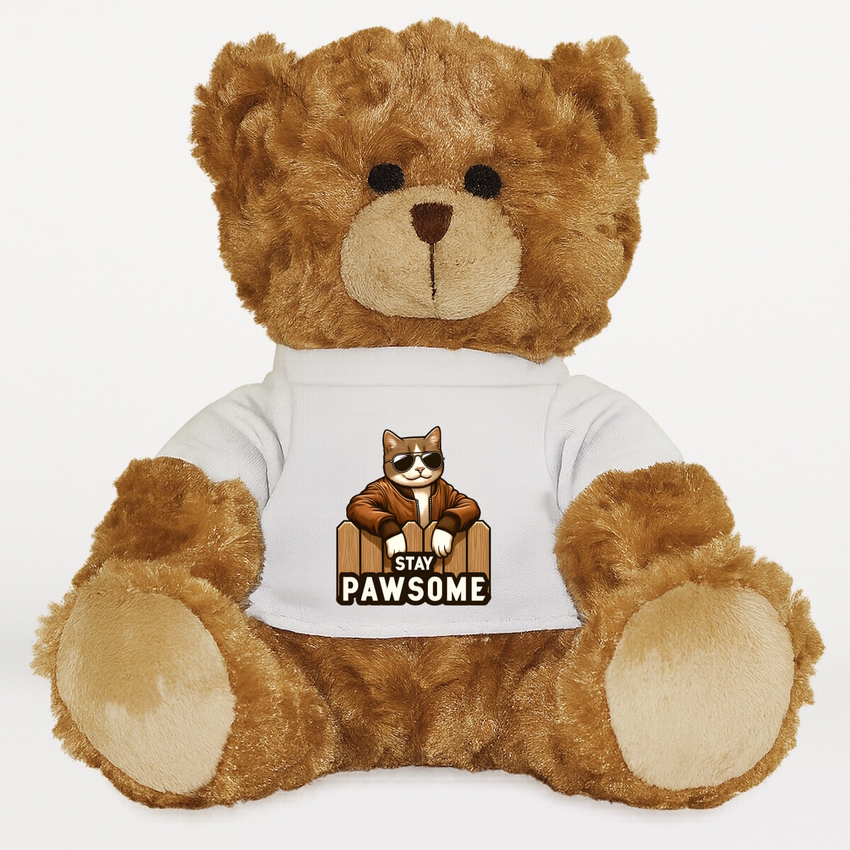 Plüssmaci egyedi pólóval