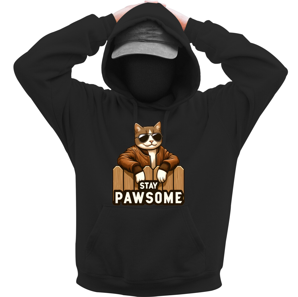 Kapucnis belebújós pulóver