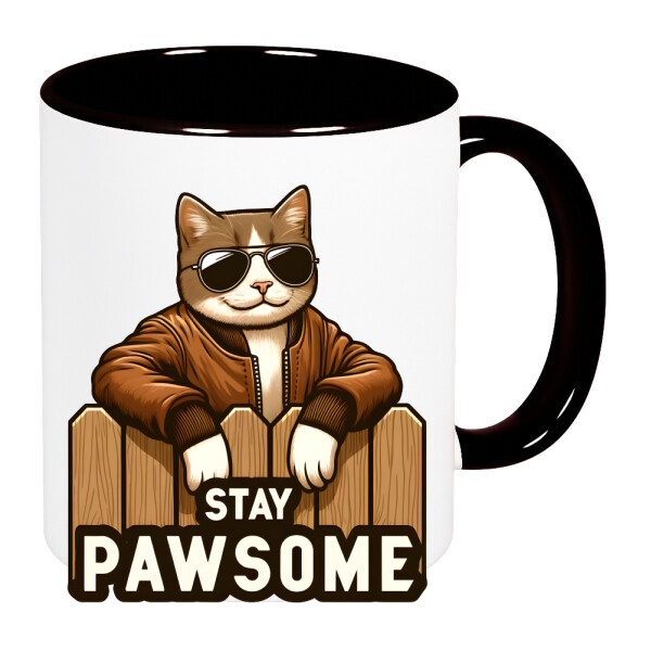 Színes fülű és belsejű bögre