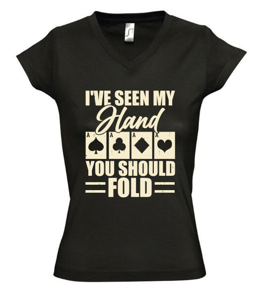 Női V nyakú póló