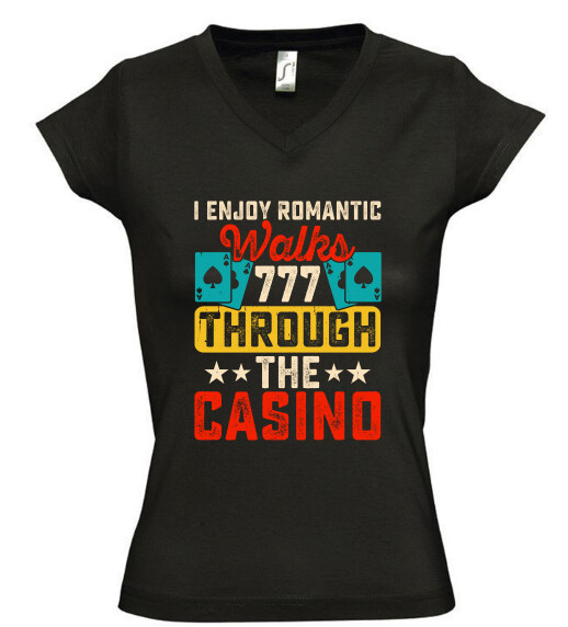 Női V nyakú póló