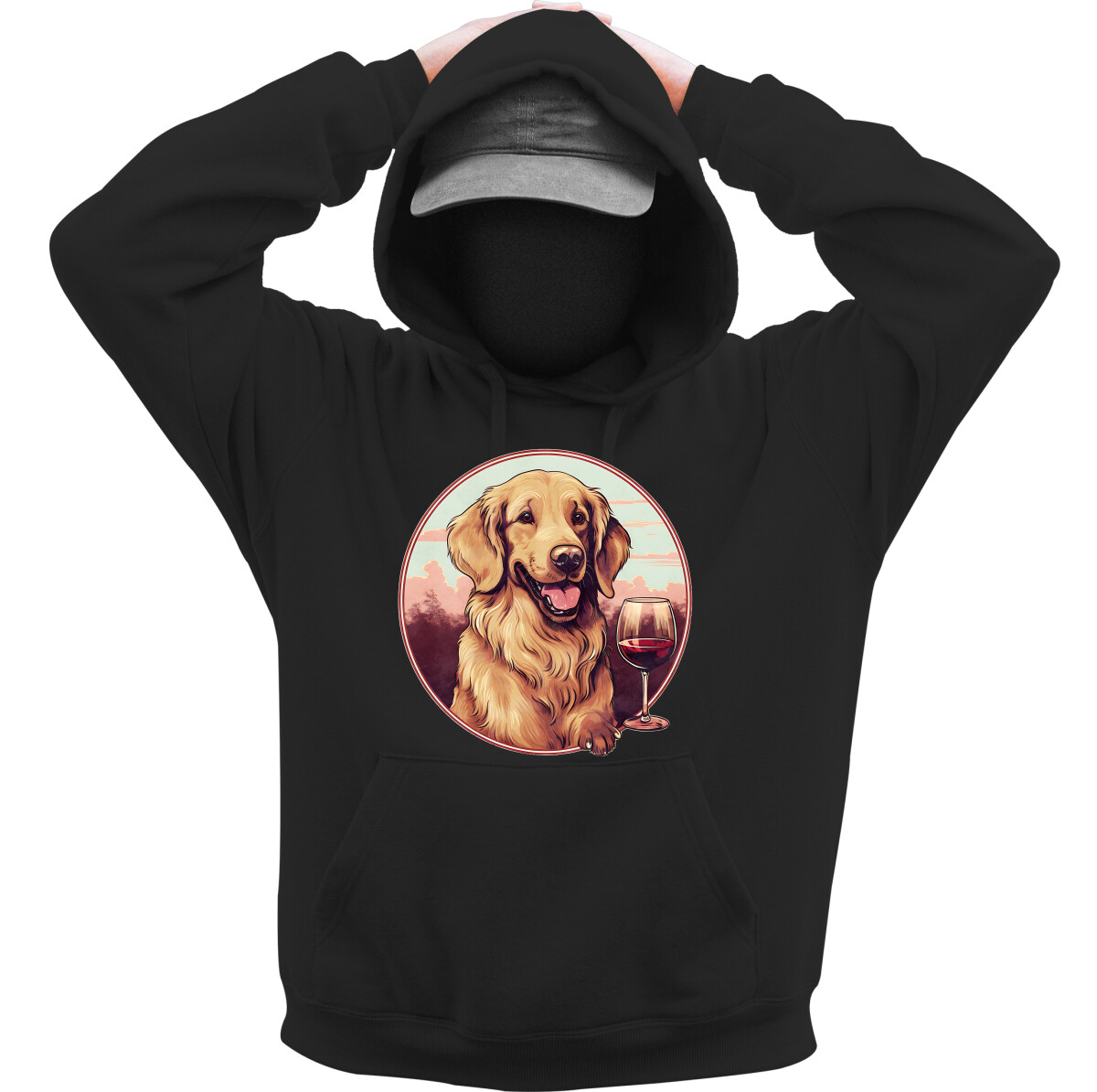 Kapucnis belebújós pulóver